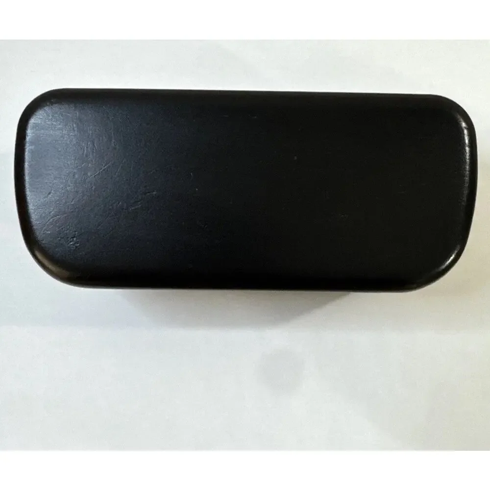 COACH New York Black Leather Hard Clamshell Sunglasses Eyeglasses Storage Case